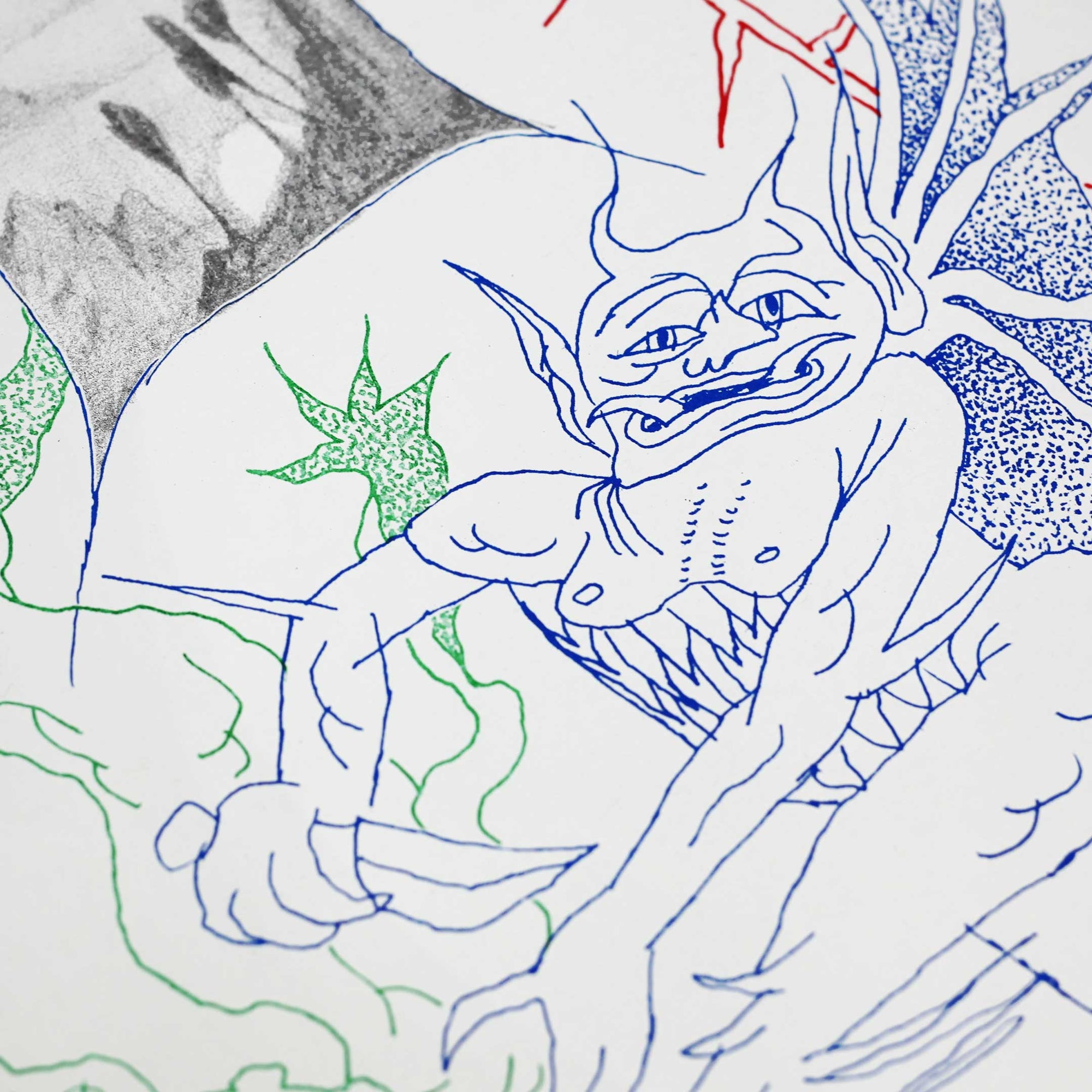 Demon Risograph Print