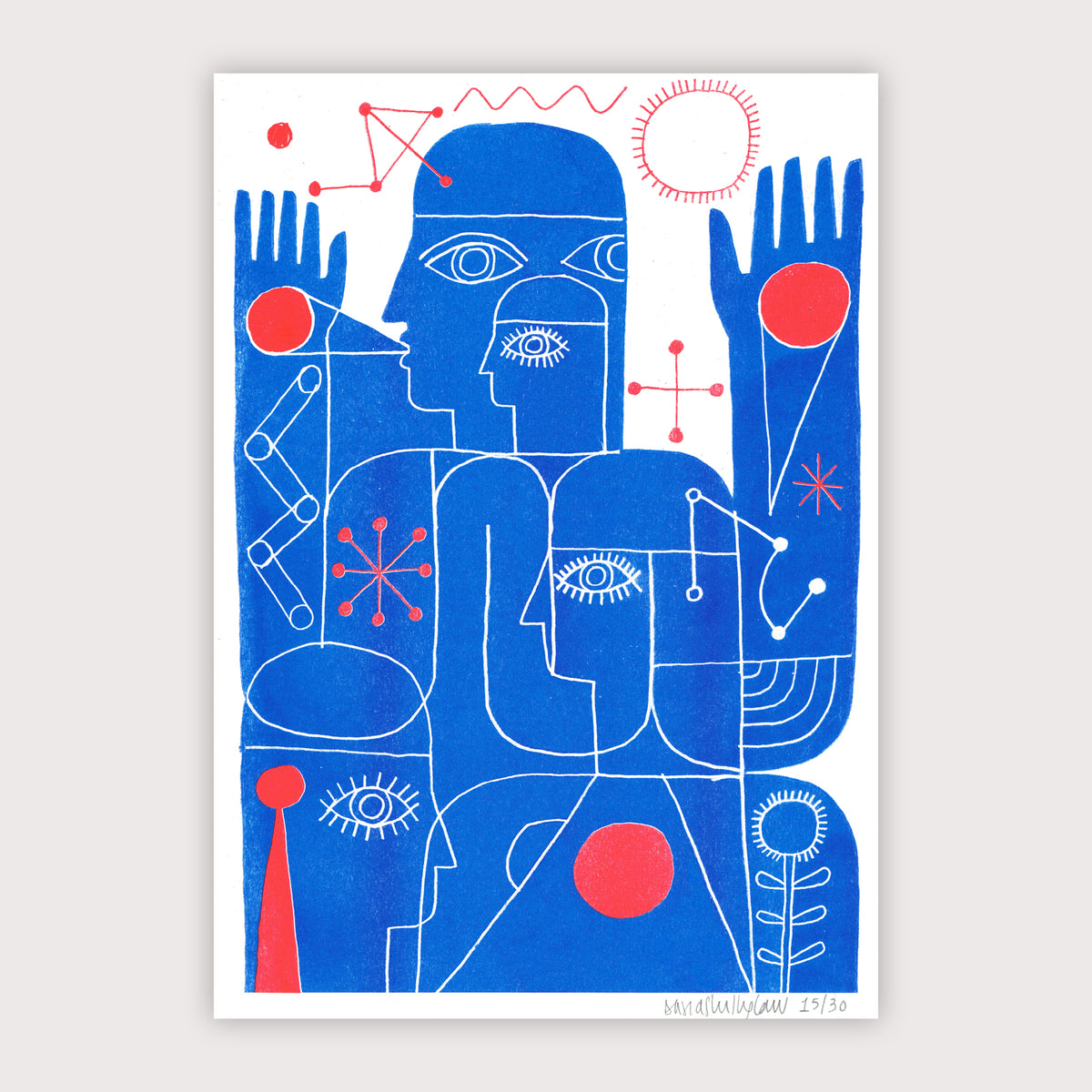 Blue Barcelona Riso Print – JUMBO PRESS